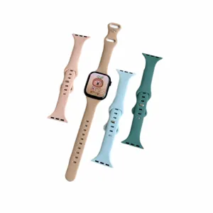 Bracelet de montre en silicone fin compatible avec Apple Watch, design ondulé mignon pour le sport quotidien