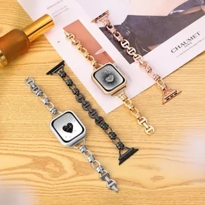 Metallkette Uhrenarmband kompatibel mit Apple Watch, stilvolles Anker-Design Ersatzarmband.