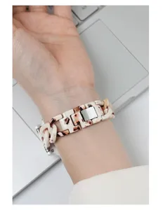 Ersatzarmband aus Harz Kette stilvolles Uhrenarmband fuer Smartwatch mit Metallschliesse