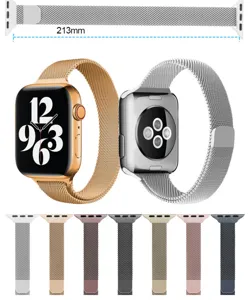 Stainless steel Milanese loop magnetic watch band compatible with Apple Watch Series ultra 10 9 8.