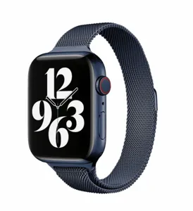 Milanese magnetic metal watch strap compatible with smart watches, stylish breathable loop band.