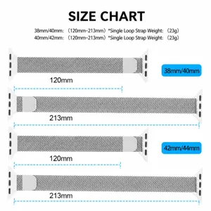 Stainless steel Milanese loop watch band replacement strap for smart watch compatible models.
