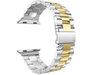 Tweekleurig roestvrij staal metalen horlogeband vervanging band voor smartwatch luxe