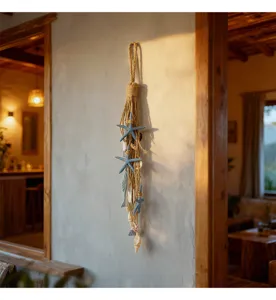 Décoration murale style côtier corde de jute étoile de mer coquillage maison.