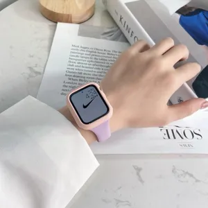 Cinturino per orologio in silicone e custodia protettiva per Apple Watch, morbido.