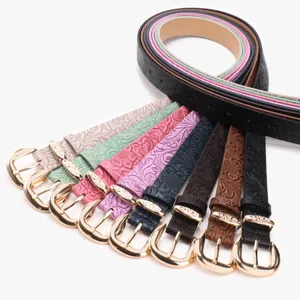 Ceinture femme vintage gaufrée élégante pour jean taille accessoire mode quotidien