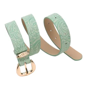 Femme vintage ceinture en cuir gaufre casual jeans sangle elegante Y2K taille mode