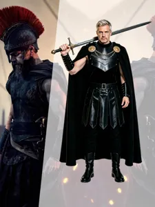Costume Cosplay di Odisseo Guerriero Romano Mantello con Armatura Set per Halloween Spettacolo Teatrale Divisa da Soldato Medievale