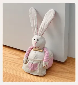 Cute fabric bunny rabbit door stop decorative plush doll for home and easter gift