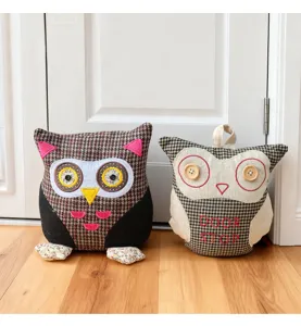 European vintage owl fabric door stop decorative heavy duty cute animal doorstop decor