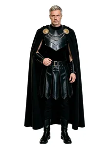 Costume da Armatura da Guerriero Romano da Uomo con Mantello per Cosplay e Halloween
