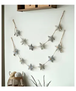 Ghirlanda di stelle in tessuto decorazione murale carina stanza dei bambini cotone