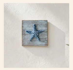 Mediterrane hölzerne Seestern Wanddekoration rustikales Schild für Heimkunst Wandkunst.