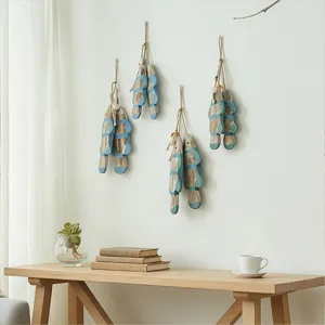 Decorazione da Parete Appesa con Corda di Pesce in Legno Mediterraneo Ornato Costiero Invecchiato Per Soggiorno Sala da Pranzo Caffè