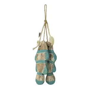 Decorazione murale con pesce in legno rustico mediterraneo per casa caffe stile costiero