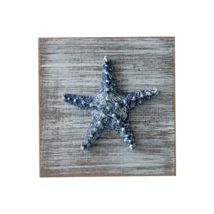 Mediterrane hölzerne Seestern Wandbehang Dekoration rustikale Strandhaus Hintergrund Deko