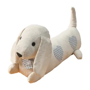 Fabric dachshund dog door stop decorative cute animal door wedge for home bedroom interior use.