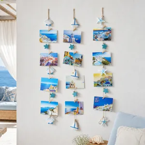 Décoration murale photo style méditerranéen avec coquillages étoiles de mer pour maison