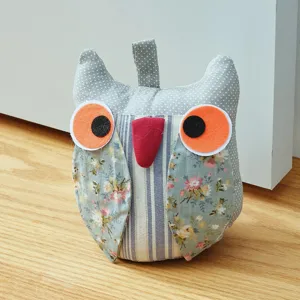 European vintage fabric owl door stopper decorative cute animal door stop for home decor