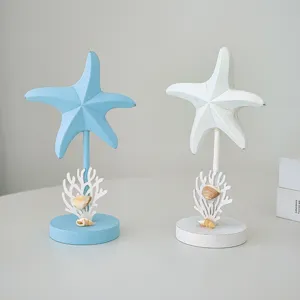 Ocean style starfish decorative ornament wooden handicraft desktop home decor table setup
