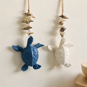 Mediterranean Style Sea Turtle Seashell Wall Hanging Decor Creative Coastal Home Ornament