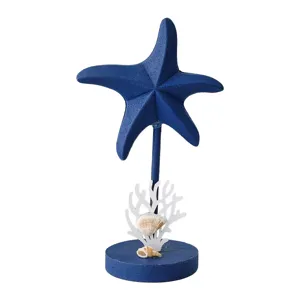 Nautical starfish decorative ornament wooden desktop home craft coastal style table display