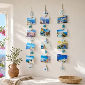 Décoration murale photo style méditerranéen thème marin suspension avec coquillages