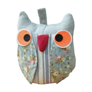Fabric owl door stopper retro decorative door stop cute animal home decor heavy door draft stopper