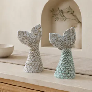 Mediterranean resin mermaid tail ornament home decor desktop craft sculpture figurine