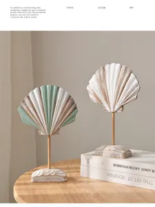 Decorazione da tavola con conchiglia in legno stile mediterraneo, bellissimo arredamento casa.