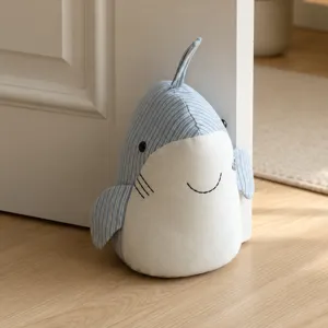 Cute cartoon shark door stop for kids room decorative anti-collision wedge home decor