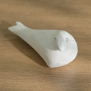 Statua uccello in legno nordico decorazione minimalista scultura artigianale bianca