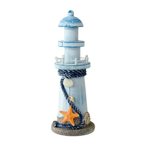 Decorazione da tavolo per faro in legno stile mediterraneo statuetta in miniatura regalo
