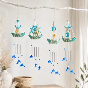 Campana de viento velero estilo mediterráneo decoración del hogar colgante para balcón