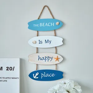 Placa de pared de madera con forma de tabla de surf decoracion de playa para casa rustica
