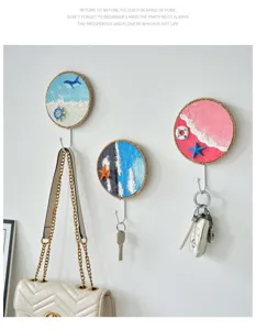 Estilo mediterráneo gancho de pared creativo decorativo colgante textura de playa