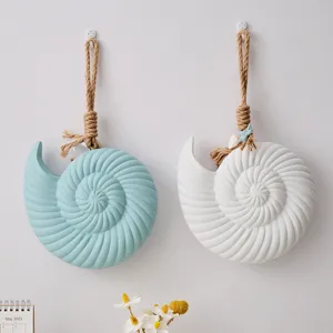 Mediterranean style seashell hanging wall decor conch ocean themed ornament for home bar.