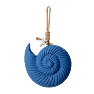 Mediterranean style blue conch shell hanging ornament wall decor for home restaurant bar