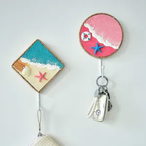 Gancho de pared playa estilo mediterráneo textura de arena pintado decoración hogar