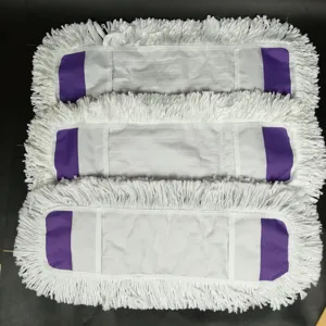 Vlakke Mop Vervangingsdoek Katoengaren Vezel Pad Stofmop Hoofd Wasbaar Vloerreiniging Mop Navulling Doek
