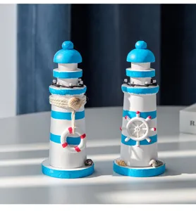 Faro in legno stile mediterraneo decorazione scrivania set oggetti di scena fotografici