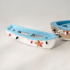 Mediterranean wooden sailboat ornament ship model home desk decor marine style crafts