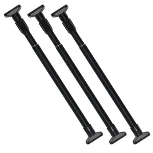 Punch-free adjustable telescopic rod, black multi-purpose tension support bar for hanging.