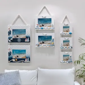 Mediterranean style hanging photo frame set vintage wall decor for home living room