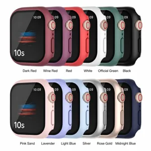 Προστατευτική θήκη για Apple Watch σκληρό κέλυφος PC με γυαλί ασφαλείας πολύχρωμη
