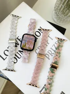 Frühling neue Blütenblatt Harz Ersatz Uhrenarmband kompatibel mit Apple Watch.