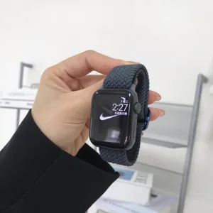 Geflochtenes Solo Loop Armband für Apple Watch Ultra SE 8 7 6 5 4 3 2 1 Elastisches Nylon Band