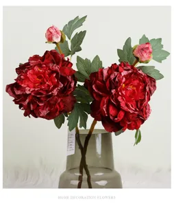 Bouquet de pivoines artificielles vintage en soie décoration de table de maison arrangement
