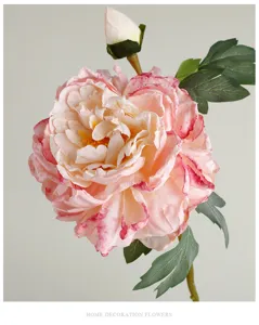 Fausse pivoine en soie style peinture à l'huile rétro, parfaite pour la déco de table.