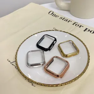 Galvanisiertes PC-hartes Schutzgehäuse für Smartwatch Halb abgedeckt Anti-Drop Bumper Schutzkalebasse Zubehör